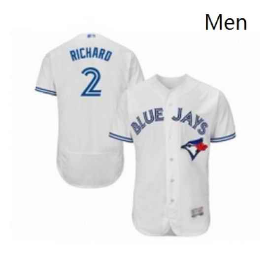 Mens Toronto Blue Jays 2 Clayton Richard White Home Flex Base Authentic Collection Baseball Jersey
